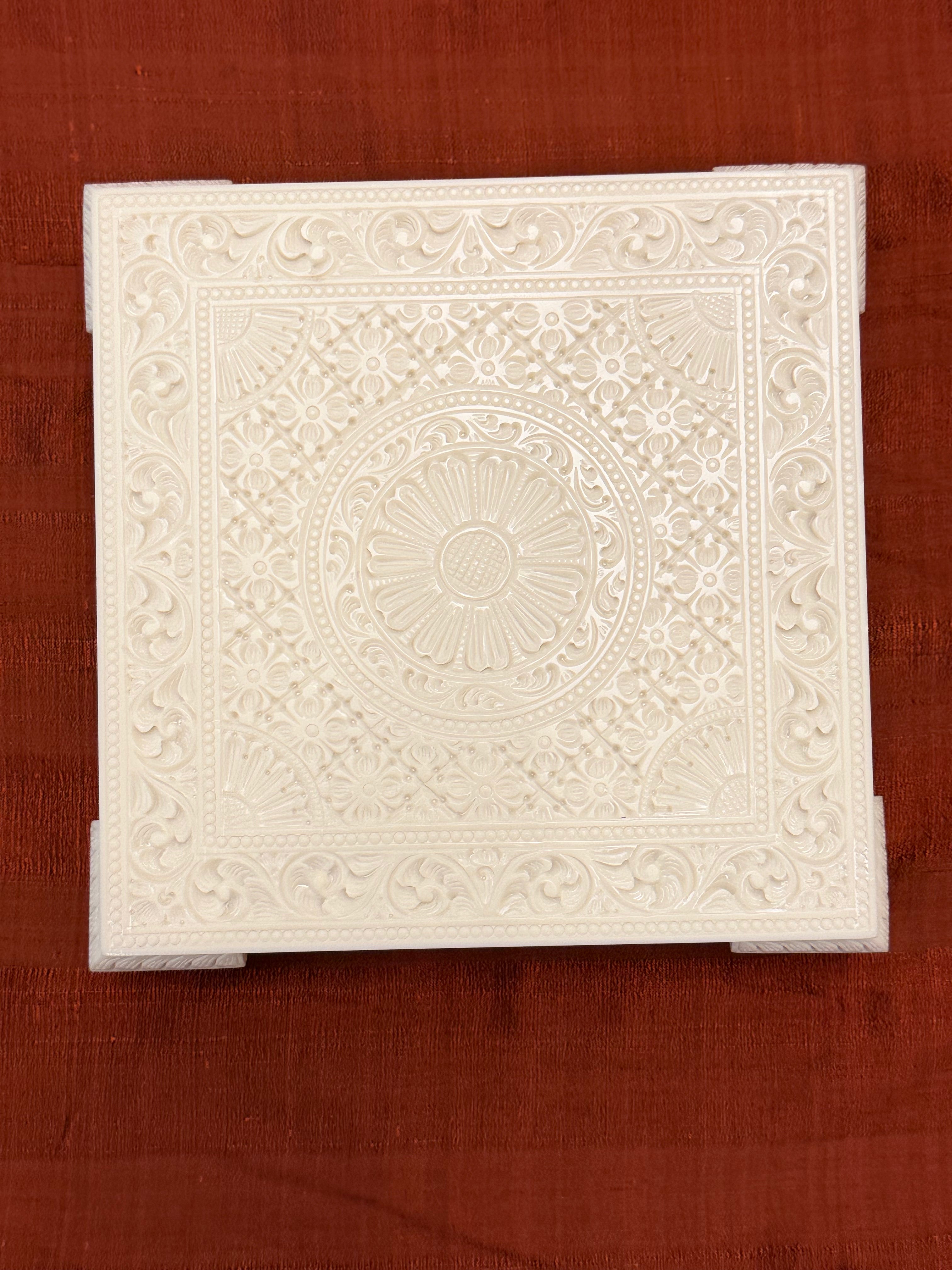Ivory Look Alike Chowki 18 inch