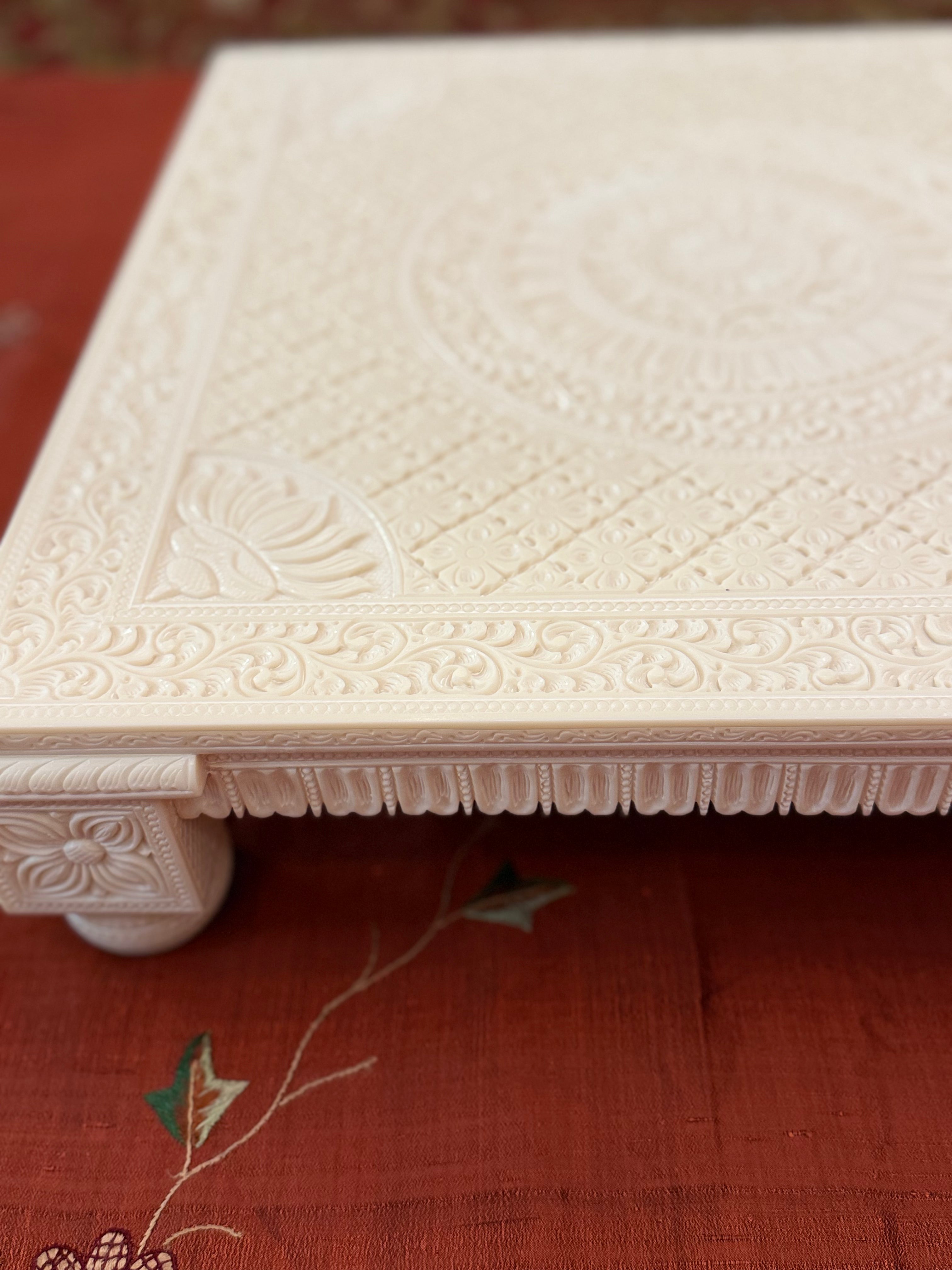 Ivory Look Alike Chowki 18 inch