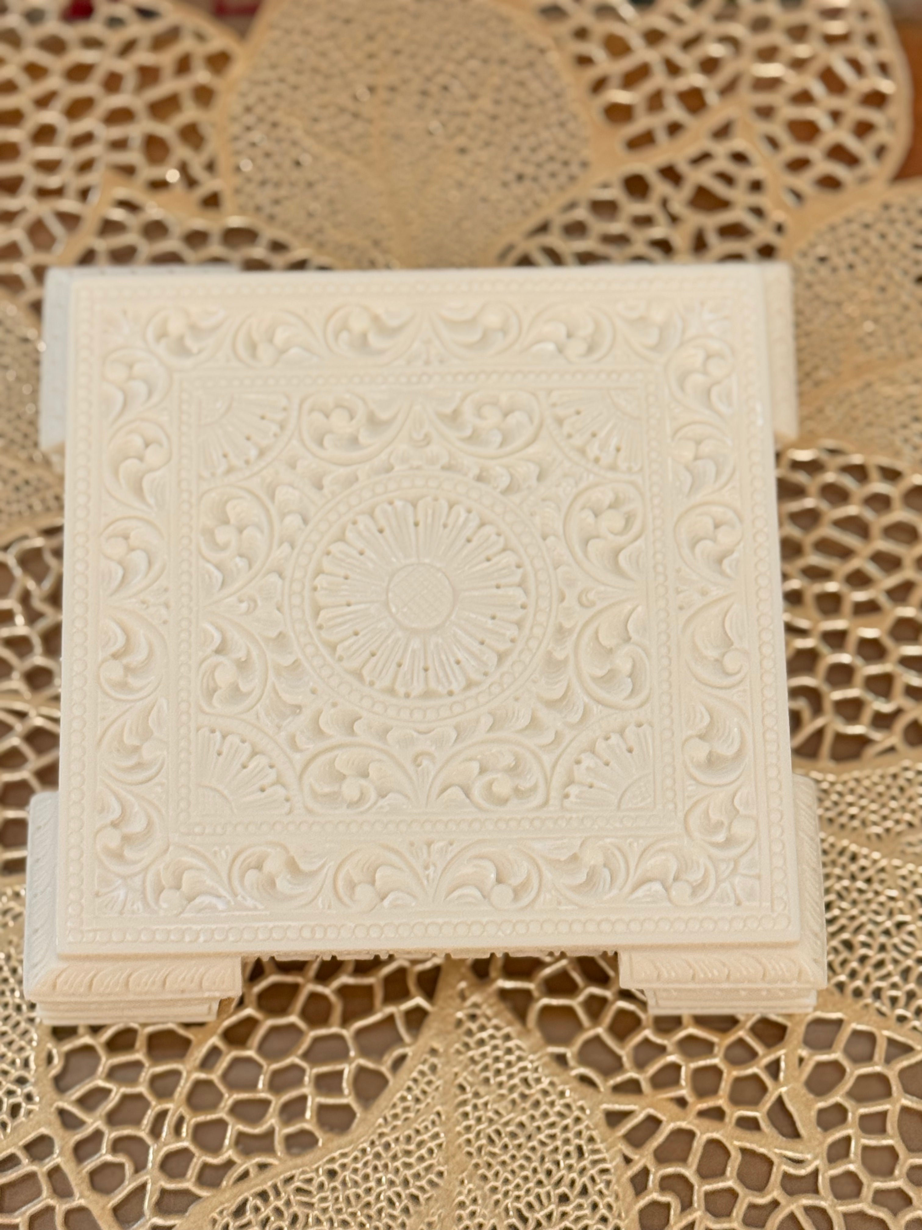 Ivory Look Alike Chowki 5 inch