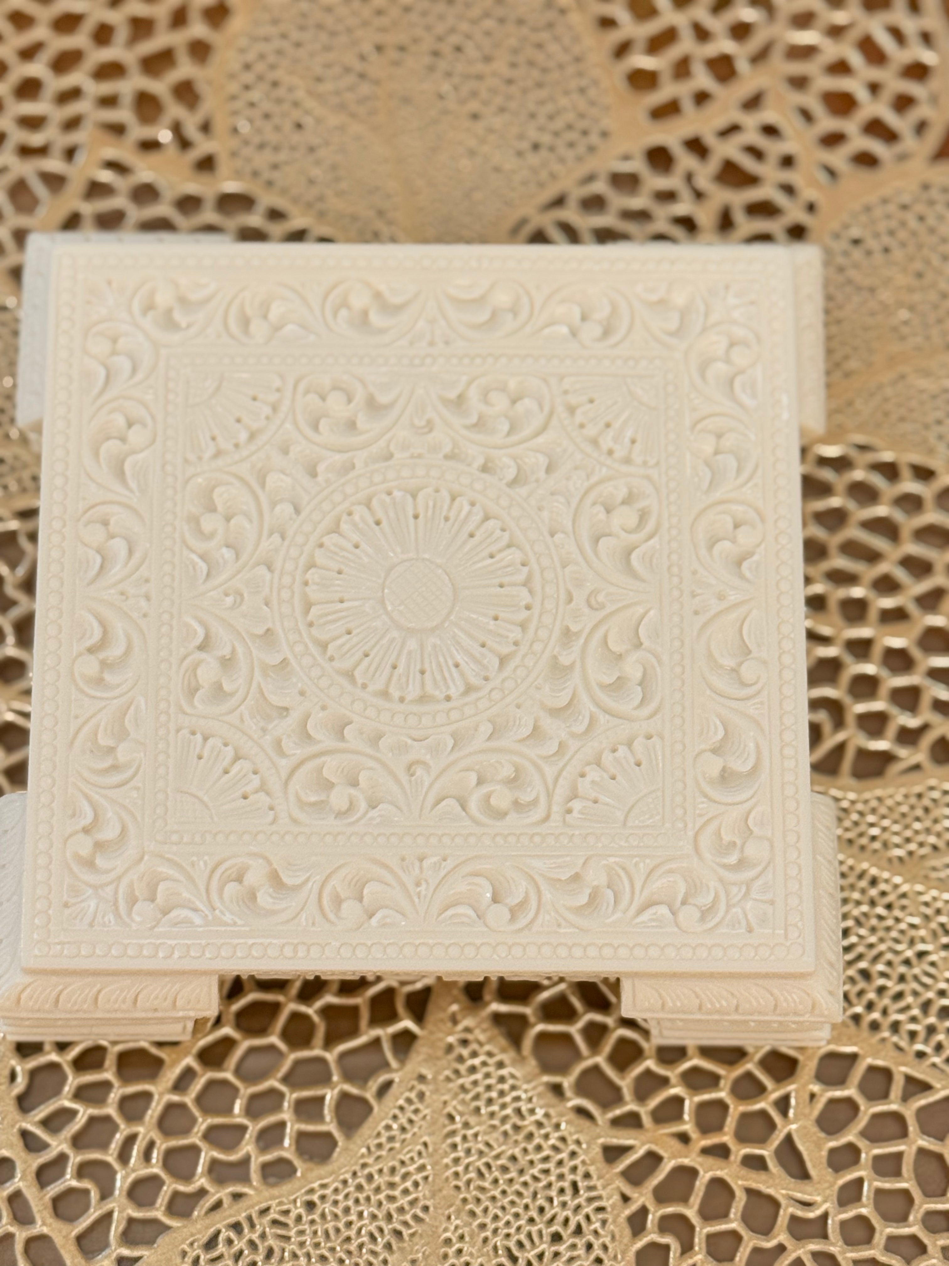 Ivory Look Alike Chowki 5 inch