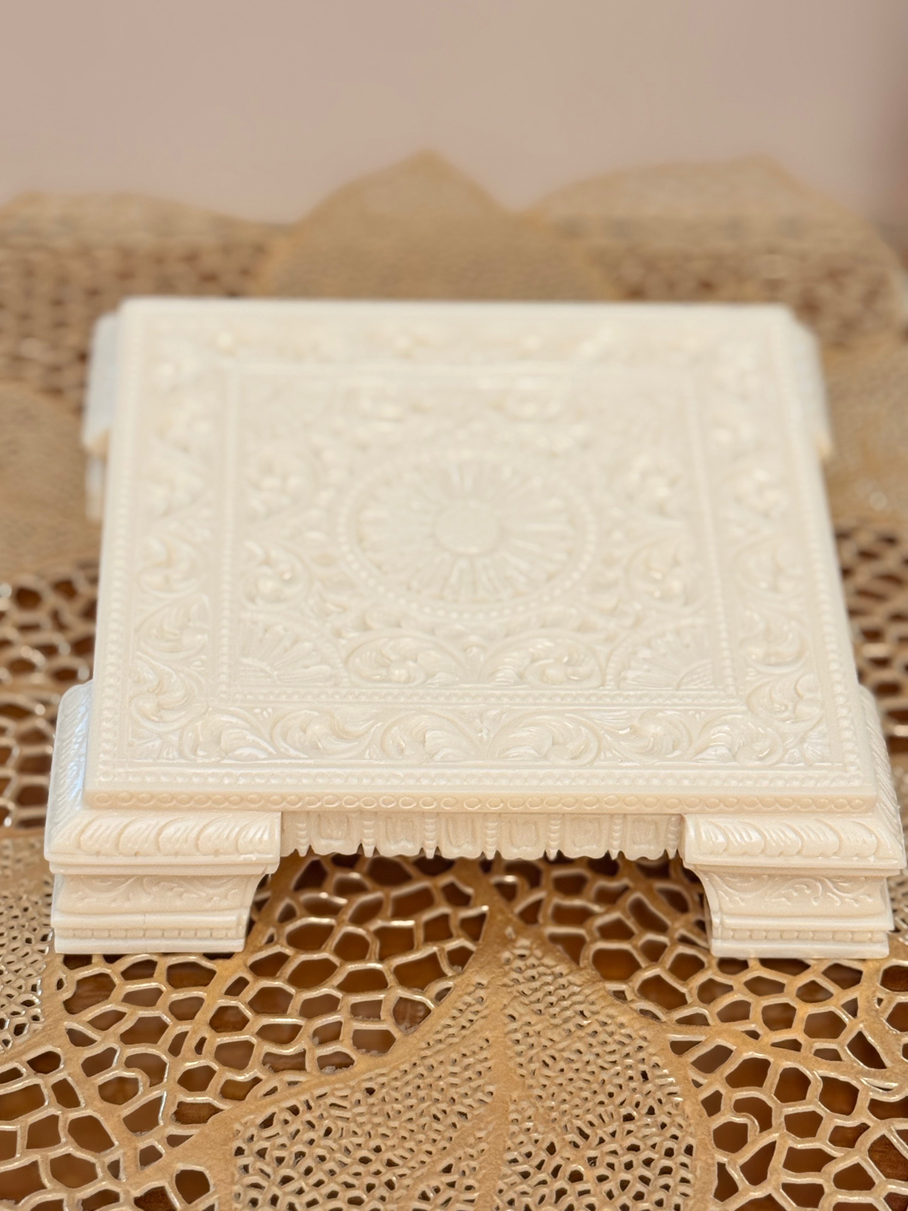 Ivory Look Alike Chowki 5 inch