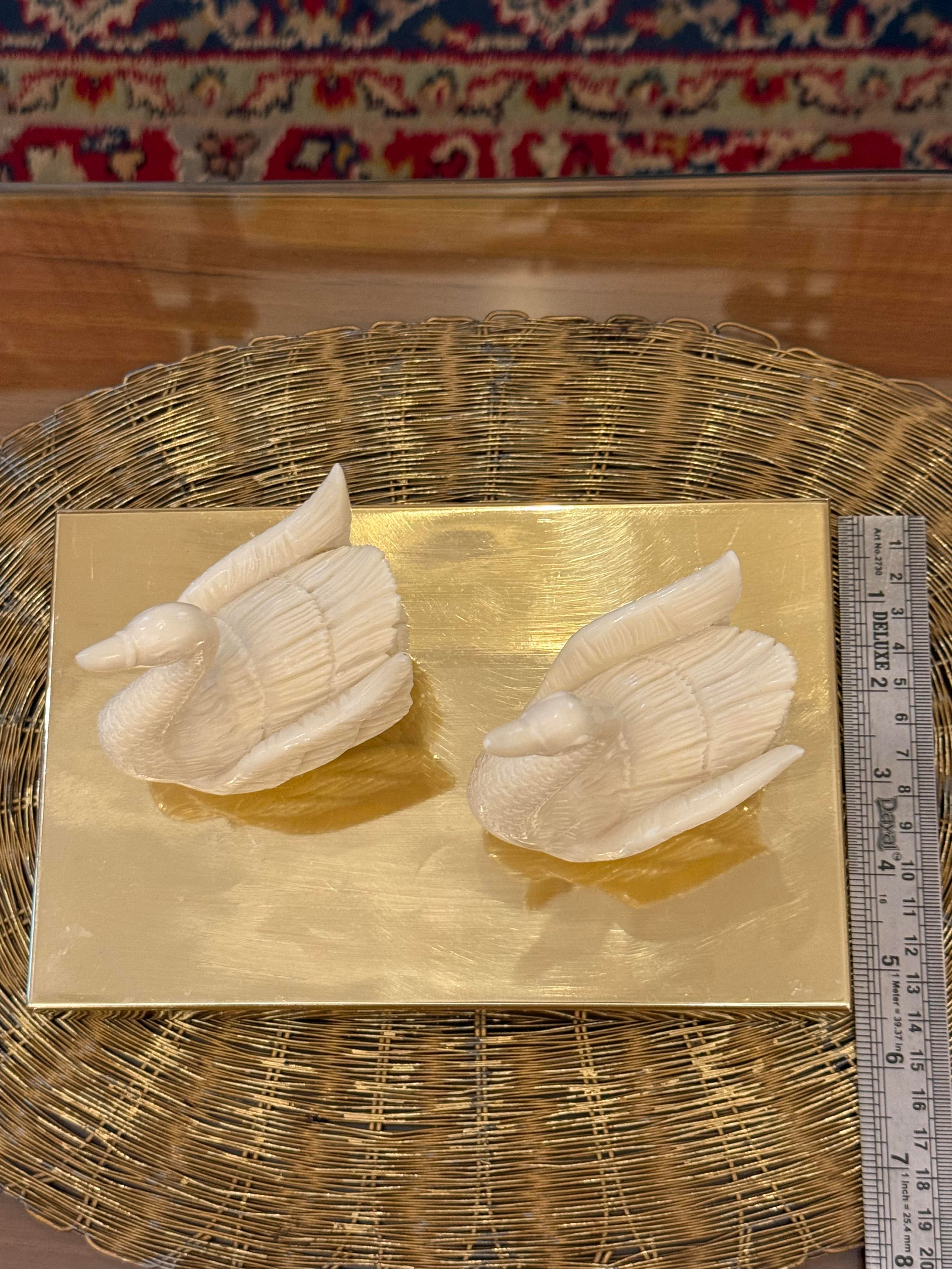 Ivory Look-Alike Swan Pair
