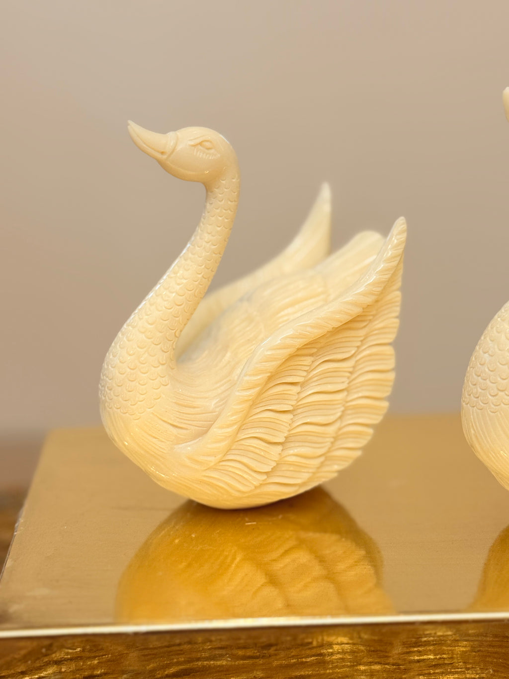 Ivory Look-Alike Swan Pair
