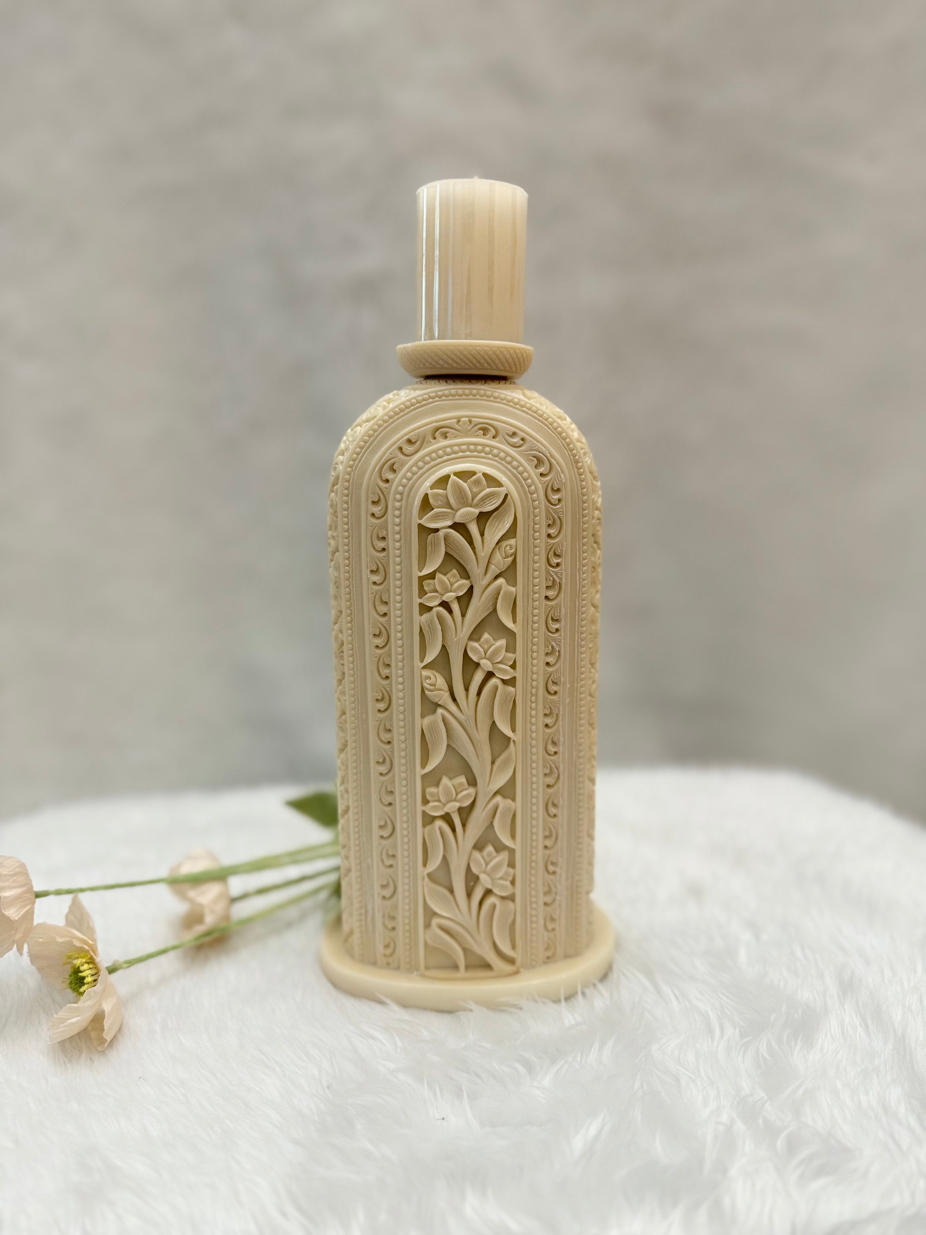 Ivory Look-Alike Dual Harmony Vases 12 inch