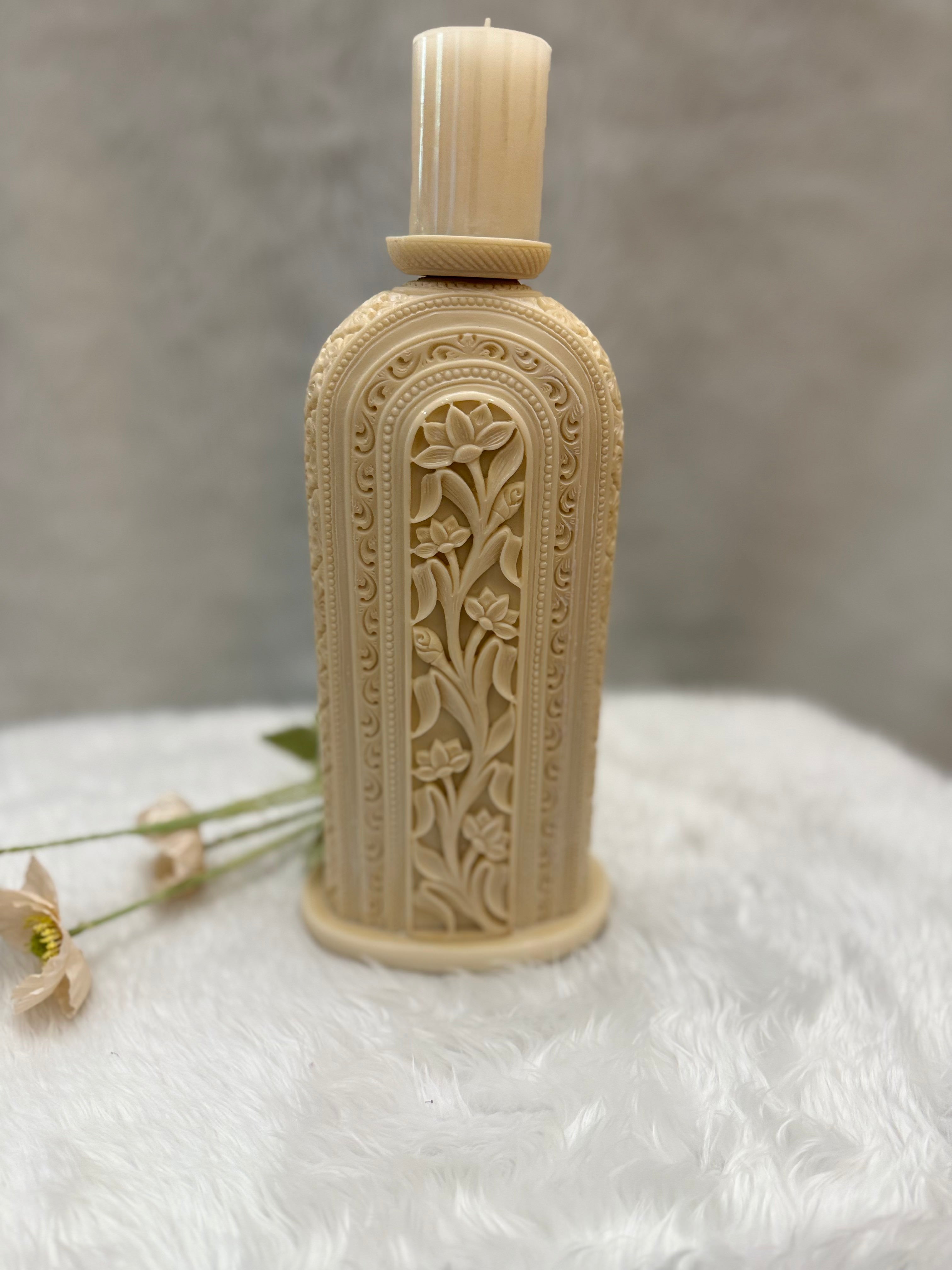 Ivory Look-Alike Dual Harmony Vases 12 inch