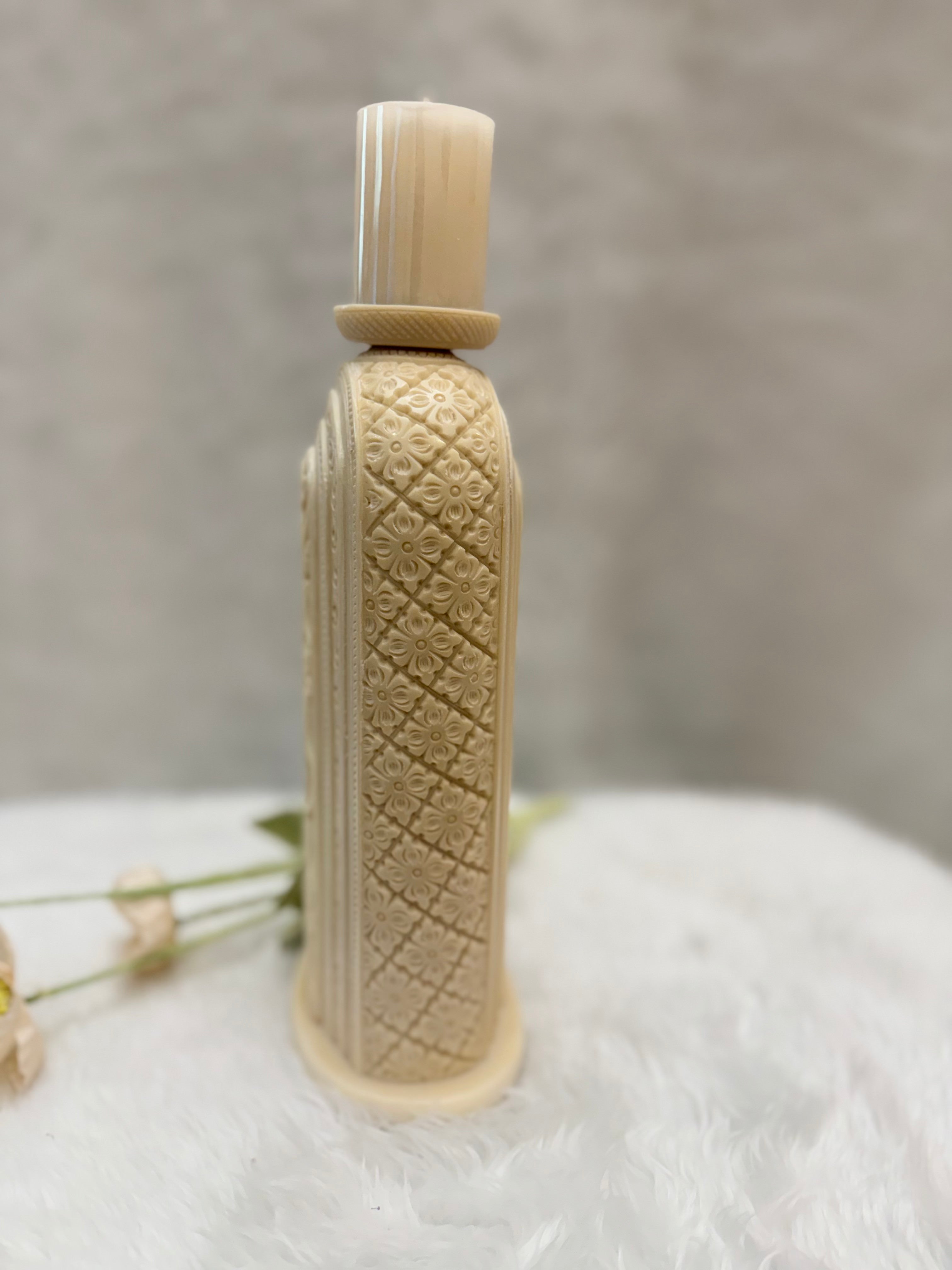Ivory Look-Alike Dual Harmony Vases 12 inch