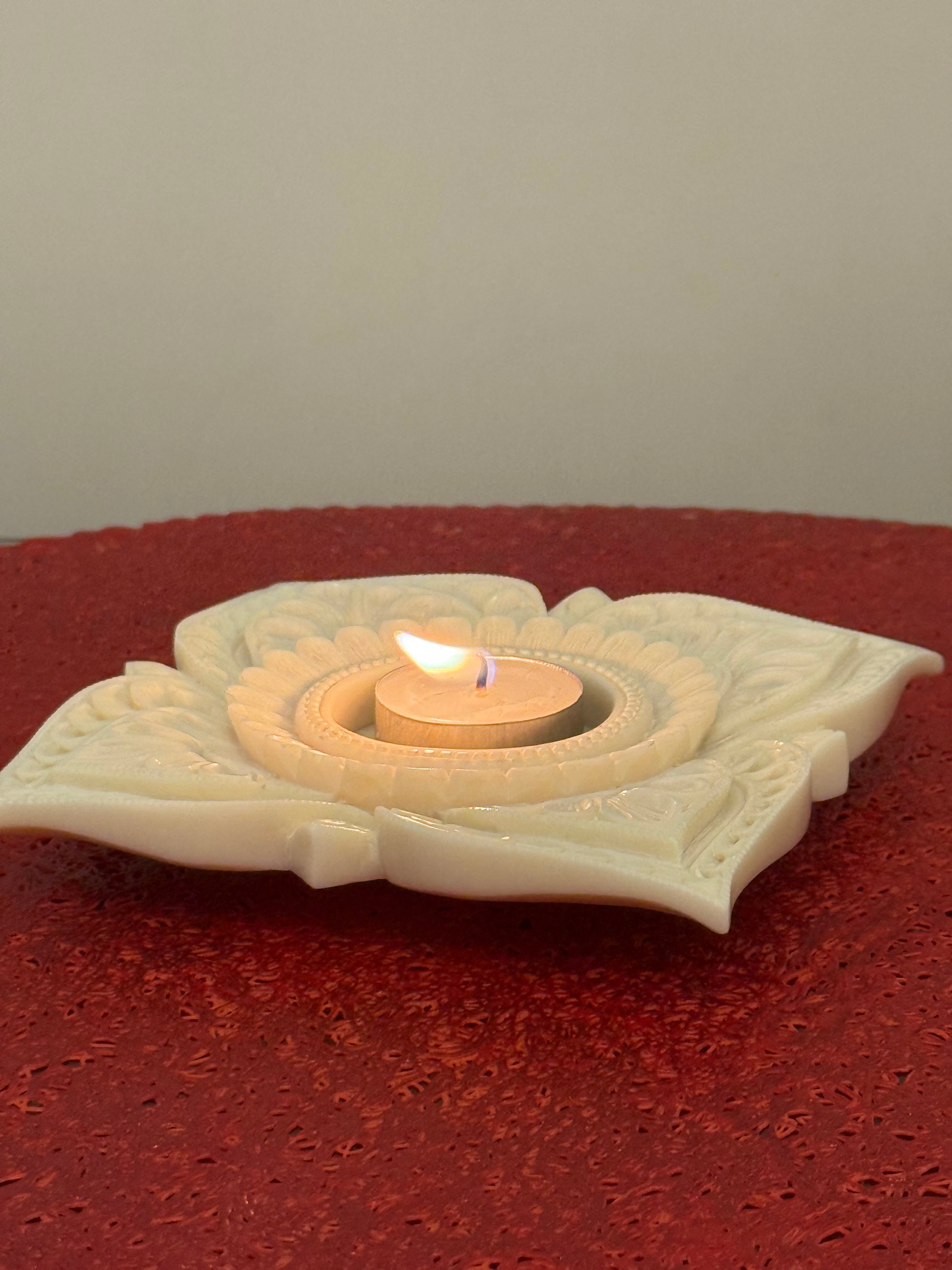 Ivory Look-Alike Lotus Tealight Holder