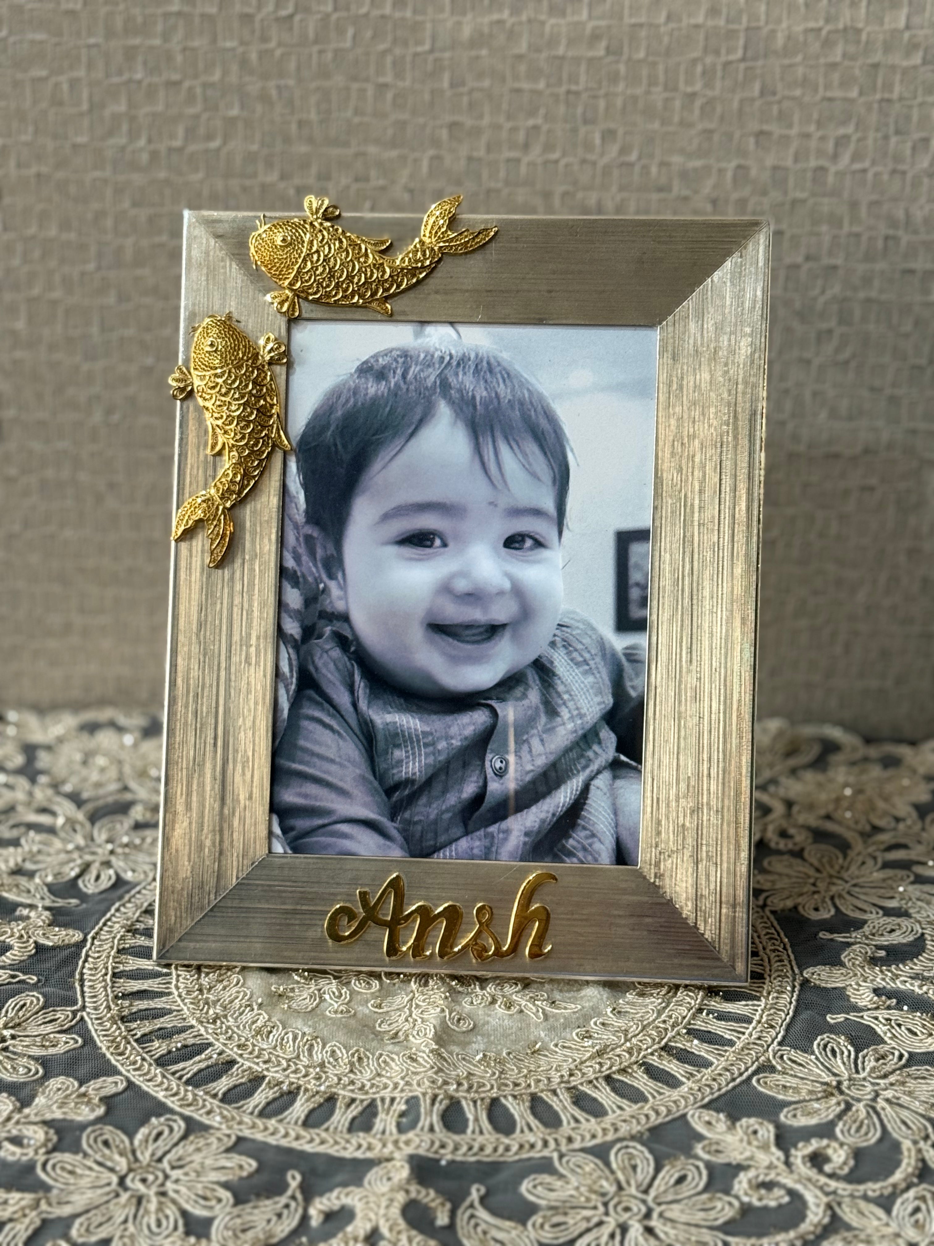 Personalised Zodiac Silver Frame – With Handcrafted Filigree Motif