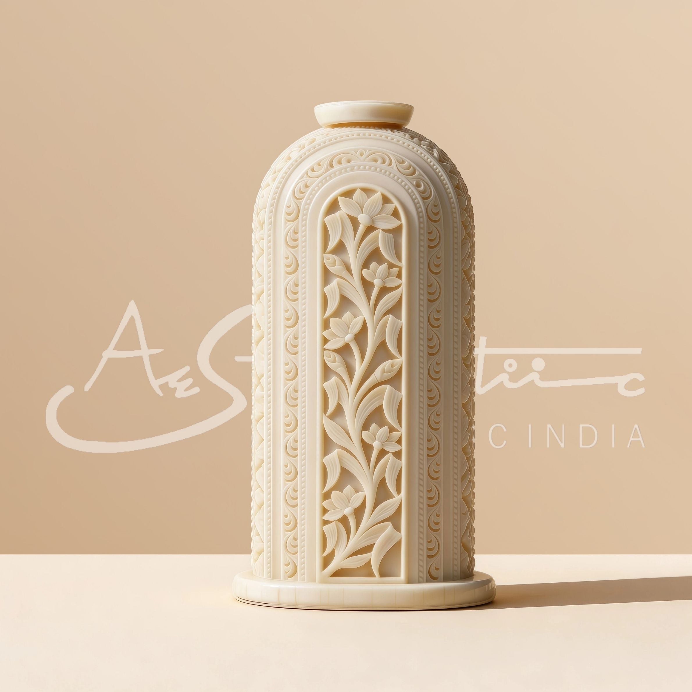 Ivory Look-Alike Dual Harmony Vases 10 Inch