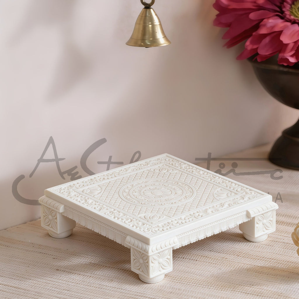 Ivory Look Alike Chowki 18 inch