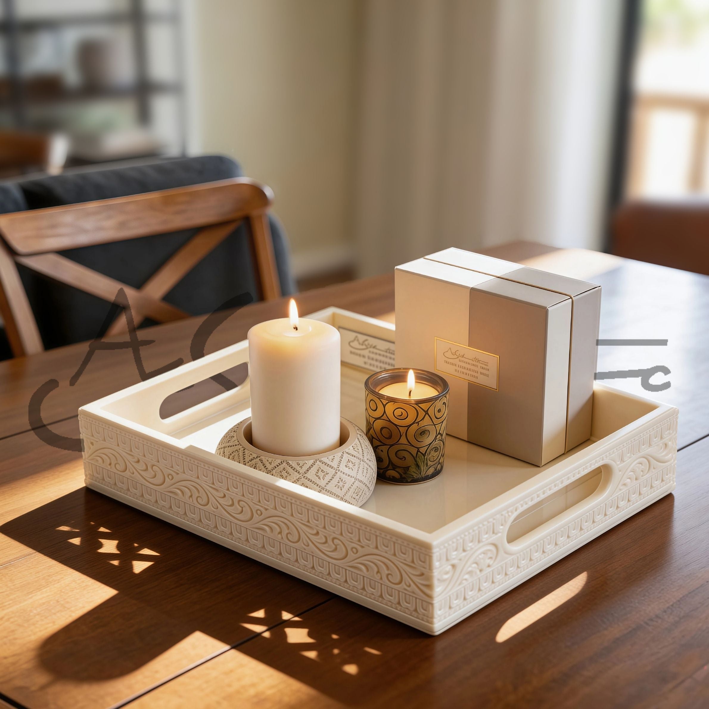 Ivory look alike rectangular tray