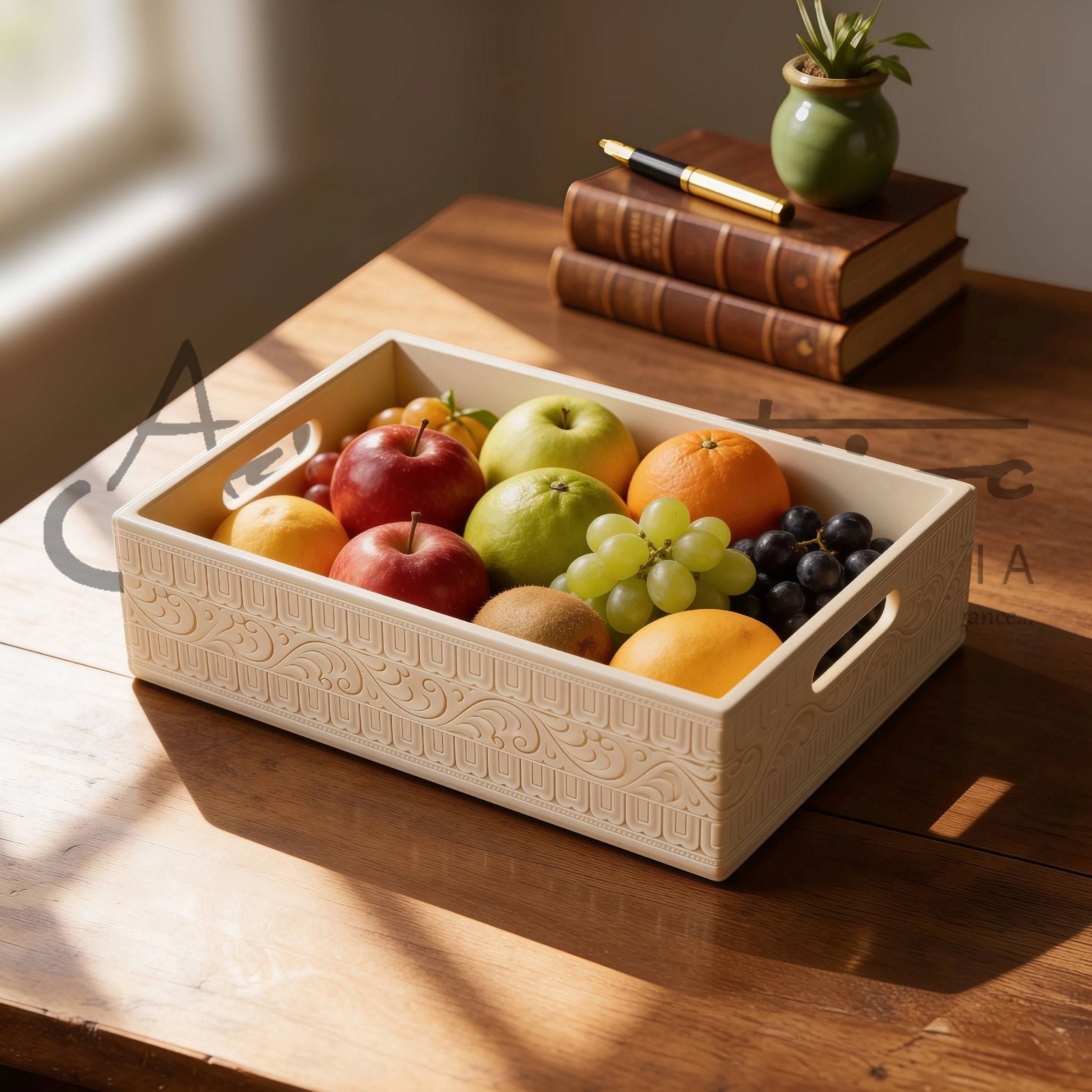 Ivory look alike rectangular tray