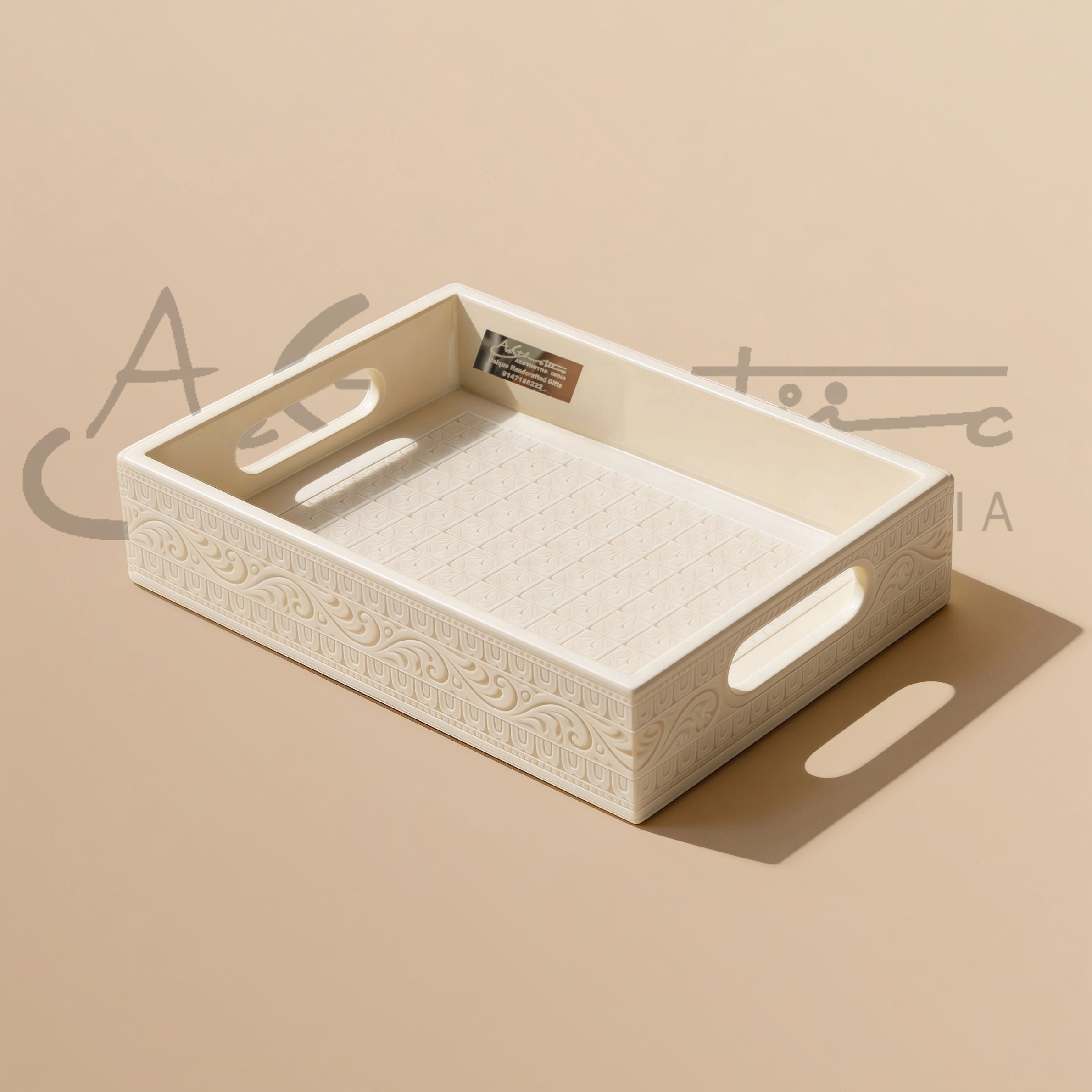 Ivory look alike rectangular tray