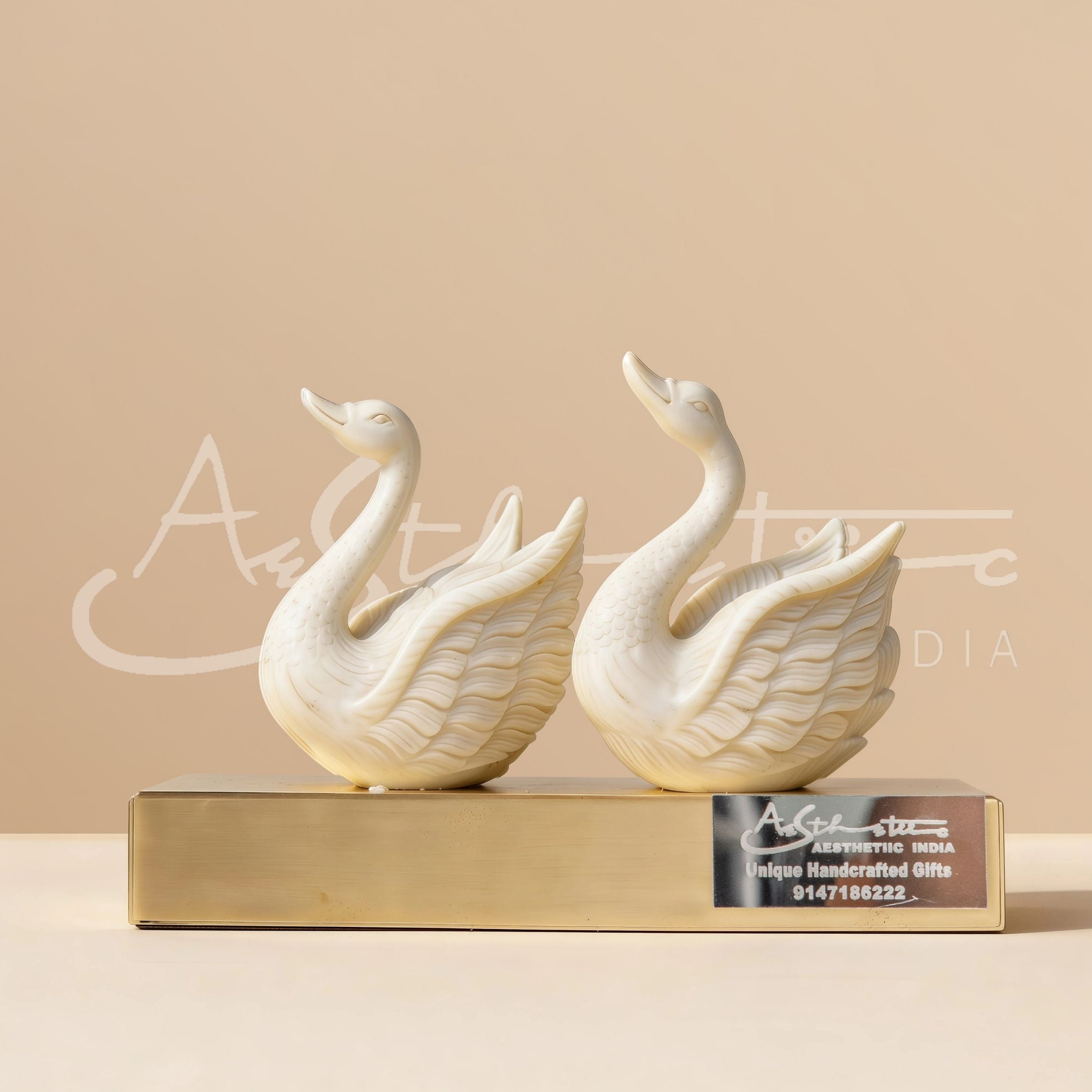 Ivory Look-Alike Swan Pair