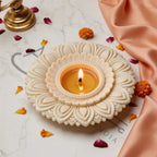 Ivory Look-Alike Sunflower Tealight Holder