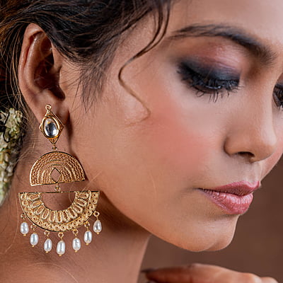 Ahalya Gold Coated Silver Earrings