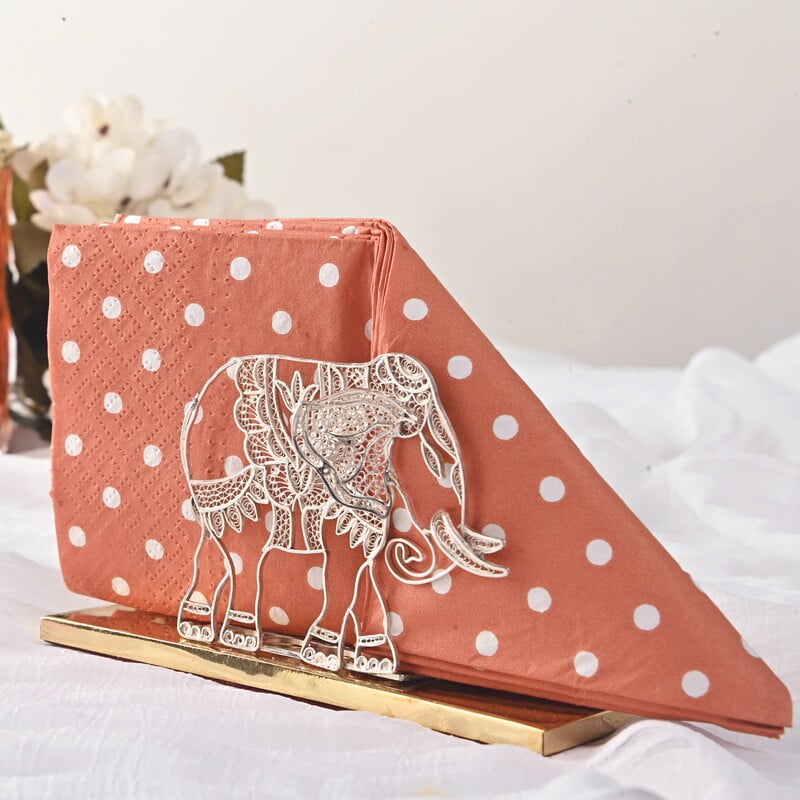 Majestic Elephant filigree napkin holder