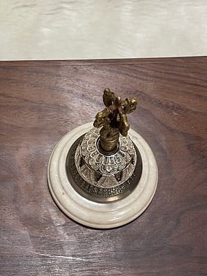 Silver Filigree Brass Hand Bell | Puja Bells for Home & Silver Gifting